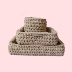 سبد قلاب بافی تریکو کد 1 مجموعه 3 عددی