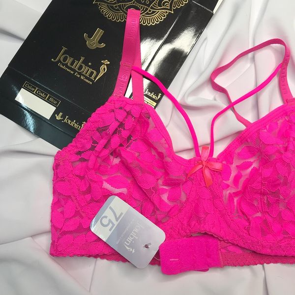 ست شورت و سوتین زنانه ژوبین مدل گیپوری طرح برگ رنگ سرخابی