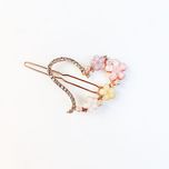 سنجاق مو زنانه طرح بابونه نگین دار مدل قلب و ماه کد 4020 بسته 2 عددی*566