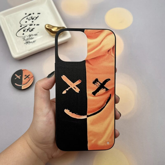 قاب گوشی iPhone 13 Pro Max آیفون دور ژله ای طرح برجسته فانتزی مدل لبخند پاپ سوکت دار