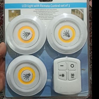 چراغ اضطراری سقفی شارژی مدل ریموت دار 3in1 مجموعه 3 عددی با 3 حالت روشنایی
