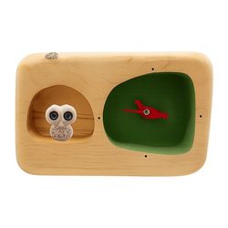 ساعت رومیزی چوبی پرکار تکی جغد طرح ساده