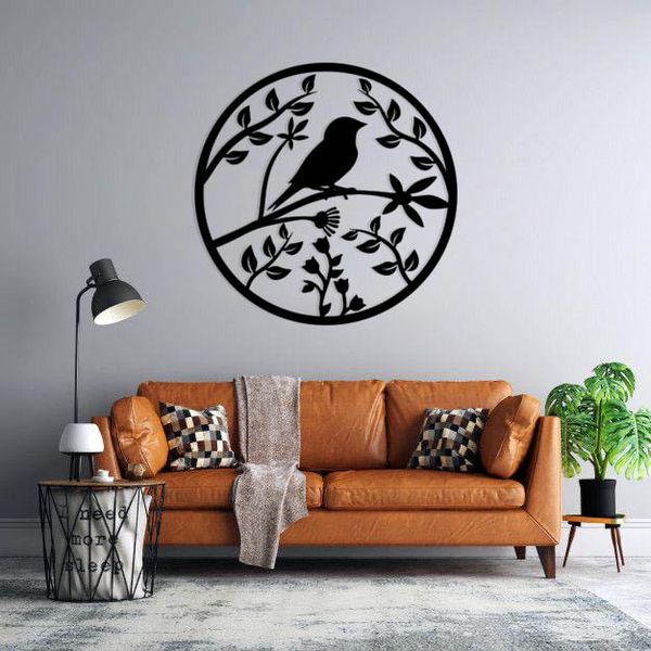 استیکر دیواری طرح پرنده روی شاخه کد 09