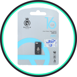فلش مموری Queen tech USB2.0 مدل Arc ظرفیت 16GB مشکی (گارانتی مادام العمر شرکت آی تین)