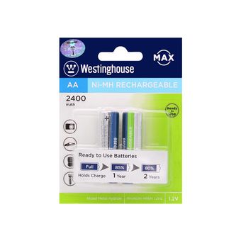 باتری قلمی قابل شارژ Westinghouse-AA با ظرفیت 2400mah بسته 2 عددی