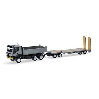 Iveco Trakker 6x6 tipper truck with TU4-trailer, grey/yellow   317184