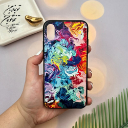 قاب گوشی iPhone X / iPhone XS آیفون دور ژله ای طرح برجسته فانتزی مدل آبرنگی