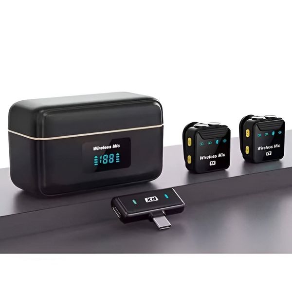 میکروفن یقه‌ای بی‌سیم مدل SX23 – مجموعه دو عددی