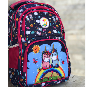 کوله پشتی یونیکورن سرمه ای