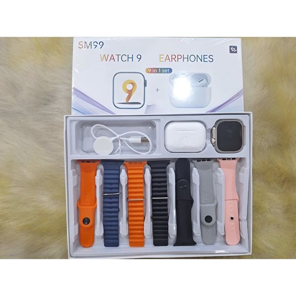 پک ساعت هوشمند و ایرپاد مدل SM99 با 7 بند و ایرپاد پرو