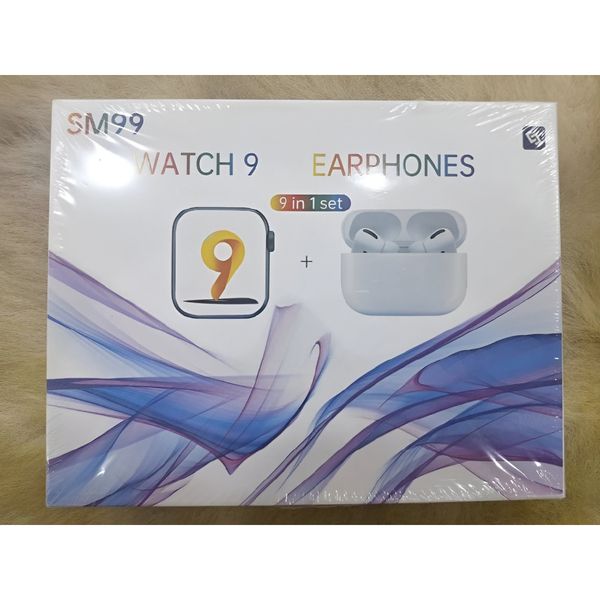 پک ساعت هوشمند و ایرپاد مدل SM99 با 7 بند و ایرپاد پرو