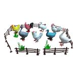 فیگور مدل مرغ و خروس مجموعه 20 عددی
