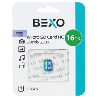 BEXO Extra 533X microSDHC UHS-I U1 Class10-80MB/s-16GB(گارانتی داده پردازی آواتک)