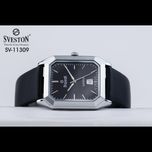 ساعت سویستون مدل11309چهار گوش رنگ نقره ای بند مشکی