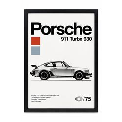 تابلو دکوراتیو Porsche 911 Turbo 930