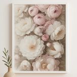 طرح‌ گل‌های سفید و صورتی