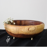 ظرف چوب طبیعی کهور با پایه فلزی