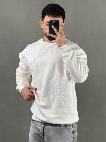 دورس پنبه سه نخ طرح گل 2035 سفید