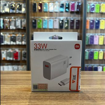 شارژر شیائومی 33 وات دو پین با کابل تایپ سی اصل/Charger Xiaomi 33W With Cable Orginal