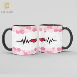 ماگ هدیه ولنتاین روز عشق (Valentine) - کد 34 (سفید ، مشکی ، حرارتی)