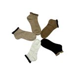 جوراب ساق کوتاه زنانه مدل لبه گیپور بسته 5 عددی