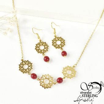 نیمست استیل مروارید قرمز کد 3476