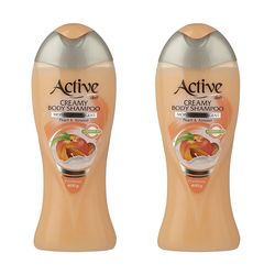 شامپو بدن اکتیو مدل Peach And Almond وزن 400 گرم مجموعه 2 عددی