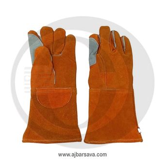 دستکش جوشکاری چرمی سیم دوز