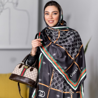 شال ابریشم توییل کمربندی گوچی