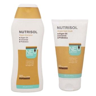 شامپو مو نئودرم مدل آرگان حجم 300 میلی لیتر به همراه ماسک مو مدل