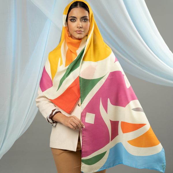 شال کالیگرافی اشعار طرح  دیاری و تهران