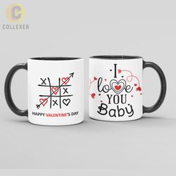 ماگ هدیه ولنتاین روز عشق (Valentine) - کد 35 (سفید ، مشکی ، حرارتی)