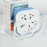 چندراهی برق چرخشی مدل A107 | سیم جمعشو 2 متری | 2500 وات | 4 پریز یونیورسال + 2 USB فست + تایپسی | محافظ کودک