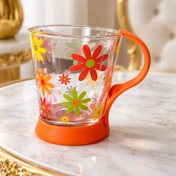 1دست 6 عددی لیوان دسته نارنجی270میل اوشن Oceania