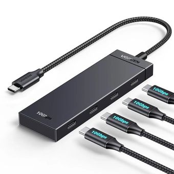 هاب 4 پورت USB-C یوگرین مدل CM806-35584 طول 0.3 متر با 4 خروجی USB-C , سرعت 10Gbps