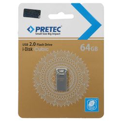 Pretec Cubic USB 2.0 Flash Memory - 64GB - نقره ای (گارانتی فراگامان)