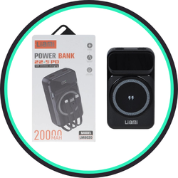 پاوربانک مگ سیف PD و فست شارژ Liami 22.5W 20000mAh مدل LM8020 - مشکی (گارانتی شش ماهه شرکتی)