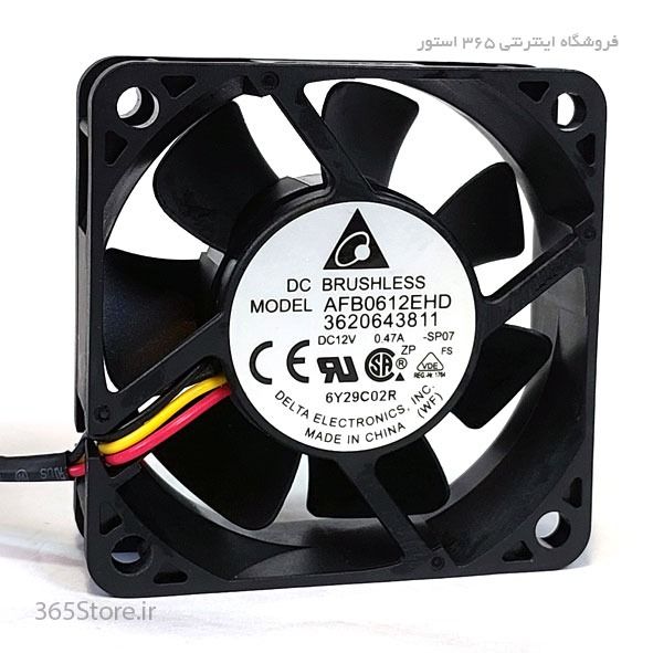 فن 6در6 12 ولت 0.47 آمپر براشلس برند دلتا مدل Fan 6x6 12V 0.47A BRUSHLESS Brand DELTA MODEL AFB0612EHD3620643811