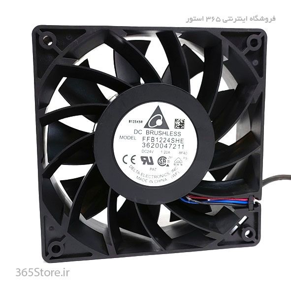 فن 12در12 24 ولت 1.20 آمپر براشلس برند دلتا مدل Fan 12x12 24V 1.20A BRUSHLESS Brand DELTA  MODEL FFB1224SHE3620047211