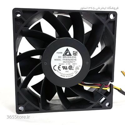 فن9در9 12 ولت 0.75 آمپر براشلس برند دلتا مدل Fan 9x9 24V 0.75A BRUSHLESS Brand DELTA  MODEL FFB0924EHE3620928211