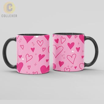 ماگ هدیه ولنتاین روز عشق (Valentine) - کد 37 (سفید ، مشکی ، حرارتی)