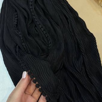 شال برشکا دور عدسی مشکی جنس سی اسکارف بسته بندی 6 عددی