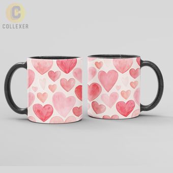 ماگ هدیه ولنتاین روز عشق (Valentine) - کد 38 (سفید ، مشکی ، حرارتی)