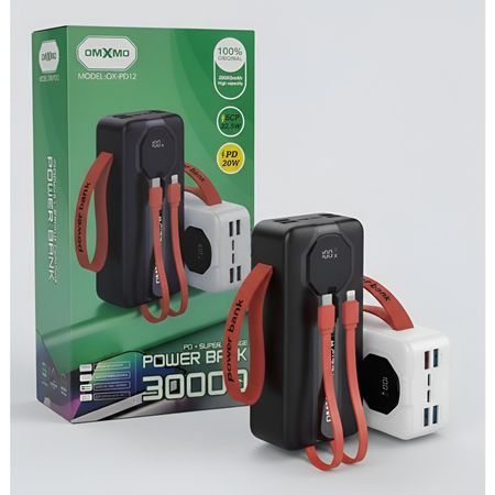 پاوربانک اورجینال 30000 میلی‌آمپر 22.5 وات OMXMO مدل OX-PD12