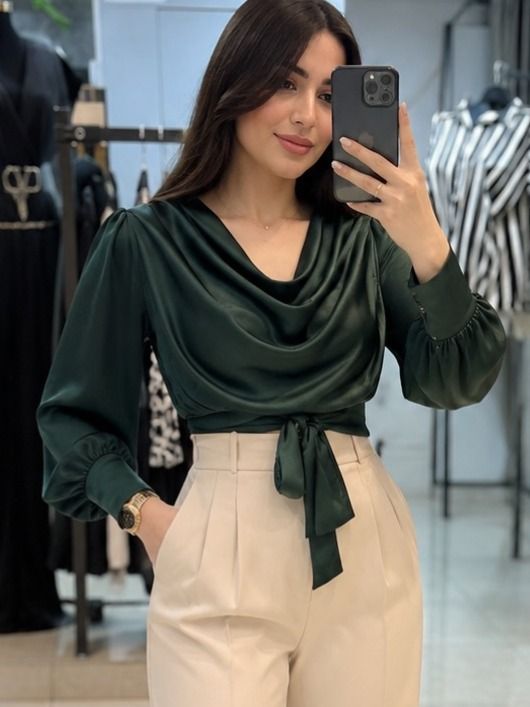 بلوز مجلسی یقه دراپه