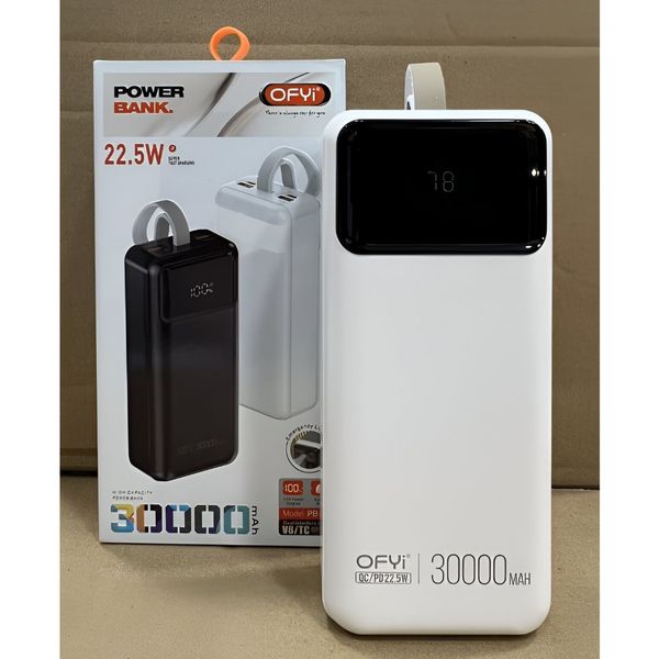 پاوربانک اورجینال 30000 میلی‌آمپر 22.5 وات OFYi مدل PB-09-چراغ قوه دار