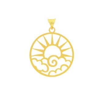 آویز گردنبند طلا 18 عیار زنانه طرح آسمان میاگالری