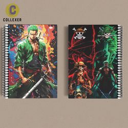 دفتر انیمه وان پیس طرح لوفی و زورو (Luffy and Zoro) One Piece کد 06 (دو طرف چاپ )