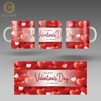 ماگ هدیه ولنتاین روز عشق (Valentine) - کد 39 (سفید ، مشکی ، حرارتی)