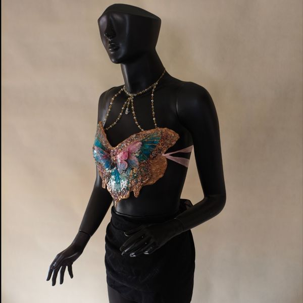 کراپ تاپ پروانه ای( نقاشی شده) کد2